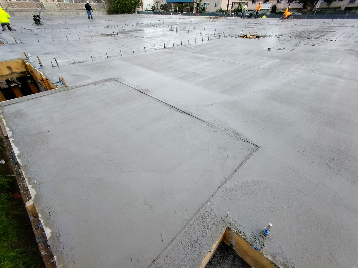 Seismic retrofit construction crew at work