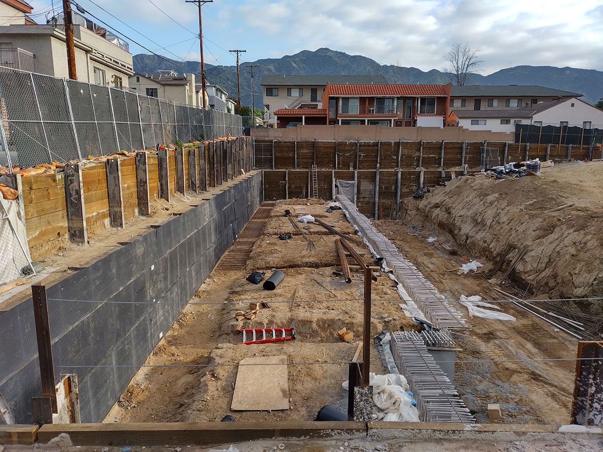 Concrete finishing for construction project
